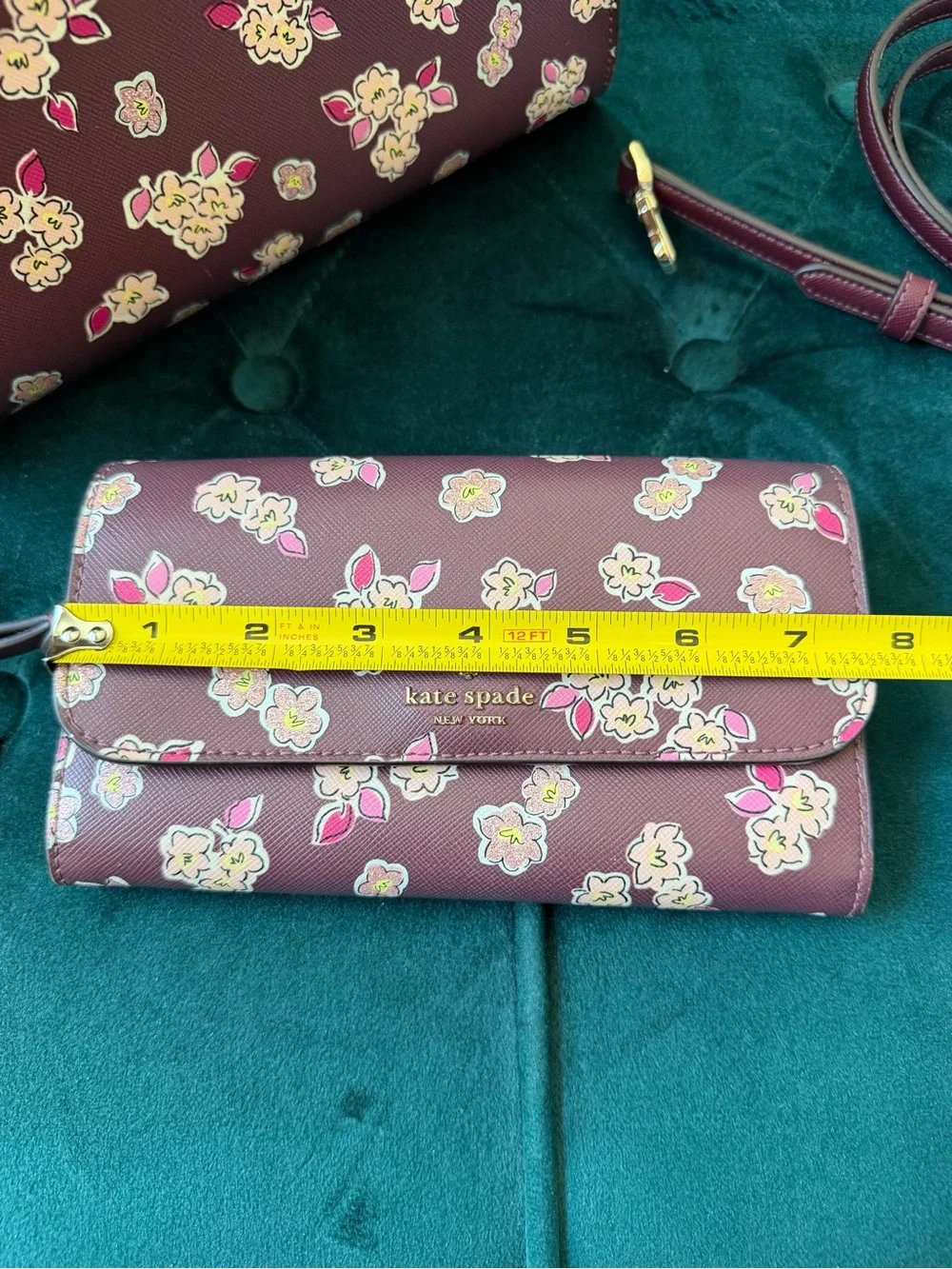 Kate Spade Burgundy Tinsel Satchel Set